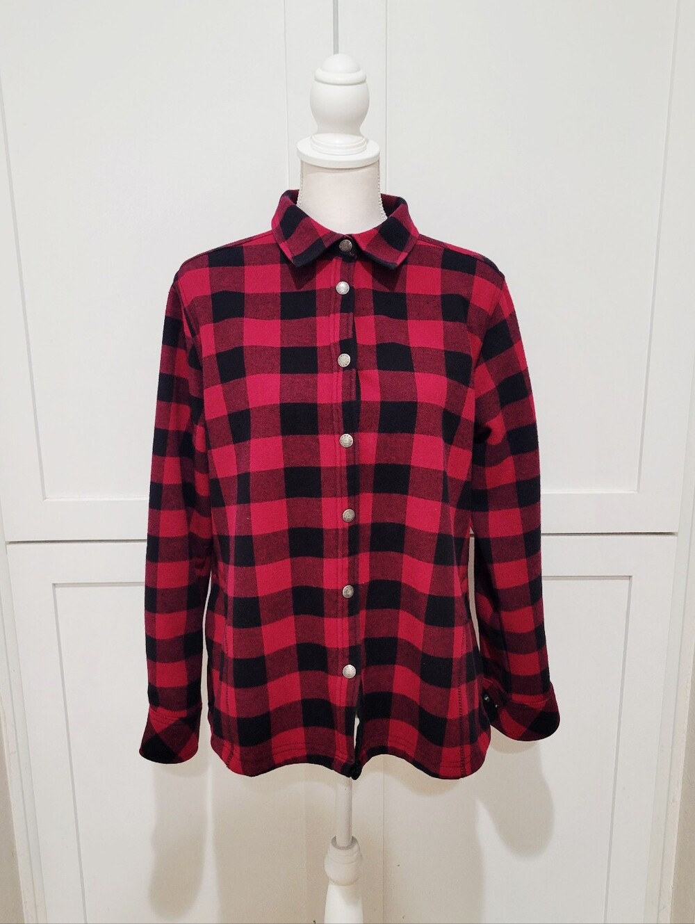 Orvis Red and Black Plaid Button-Down Shirt